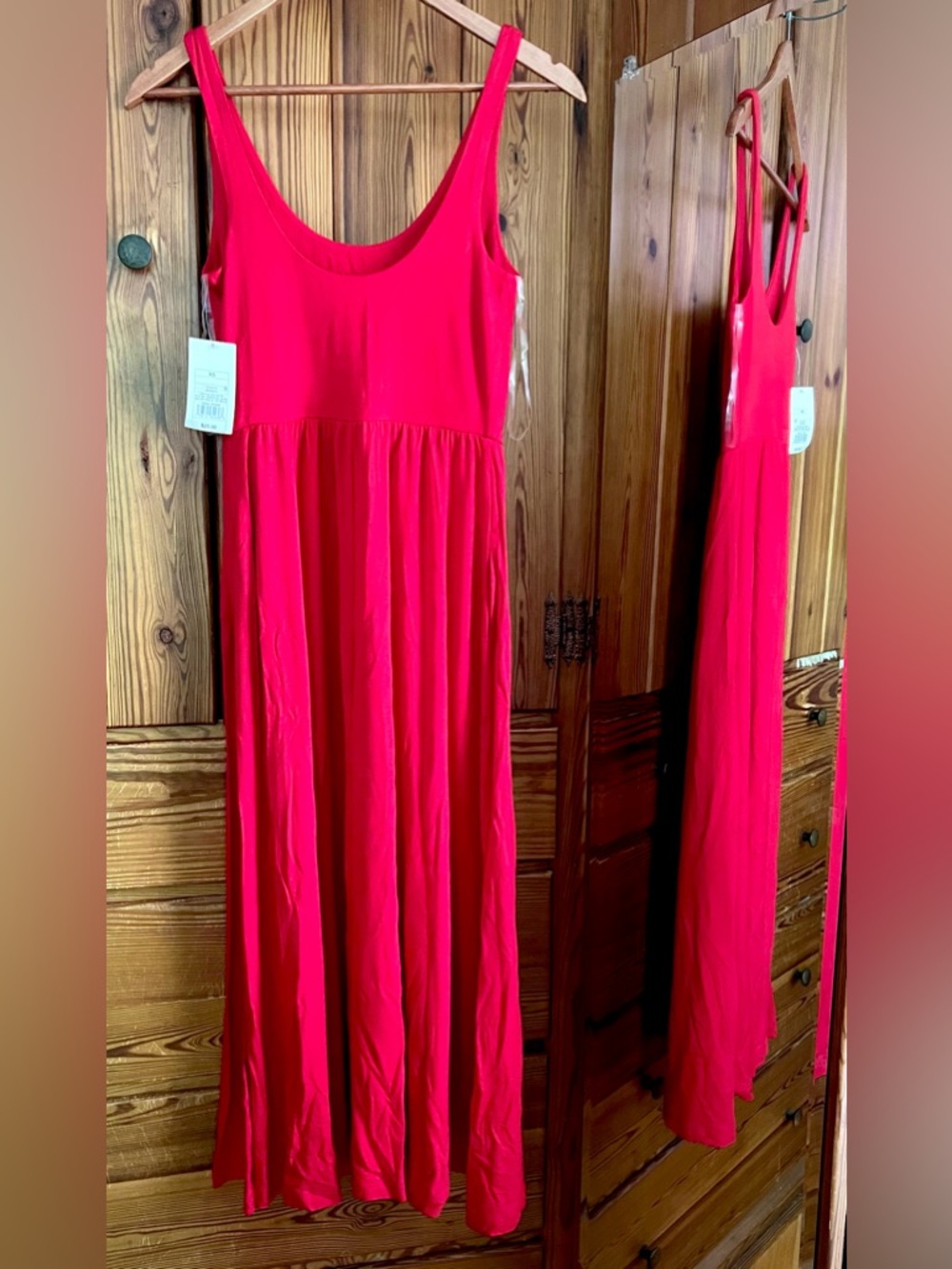 NWT A New Day- Red Midi Dress Sleeveless Lightweight XS pockets, side slit - Picture 5 of 14
